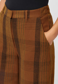 Givn Berlin Hose BEATRICE aus Bio-Baumwolle Trousers Brown / Blue / Oak (Checked)