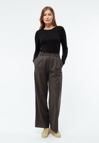 Givn Berlin Hose GBLIZ aus Wolle mit weitem Bein Trousers Grey