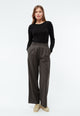 Givn Berlin Hose GBLIZ aus Wolle mit weitem Bein Trousers Grey