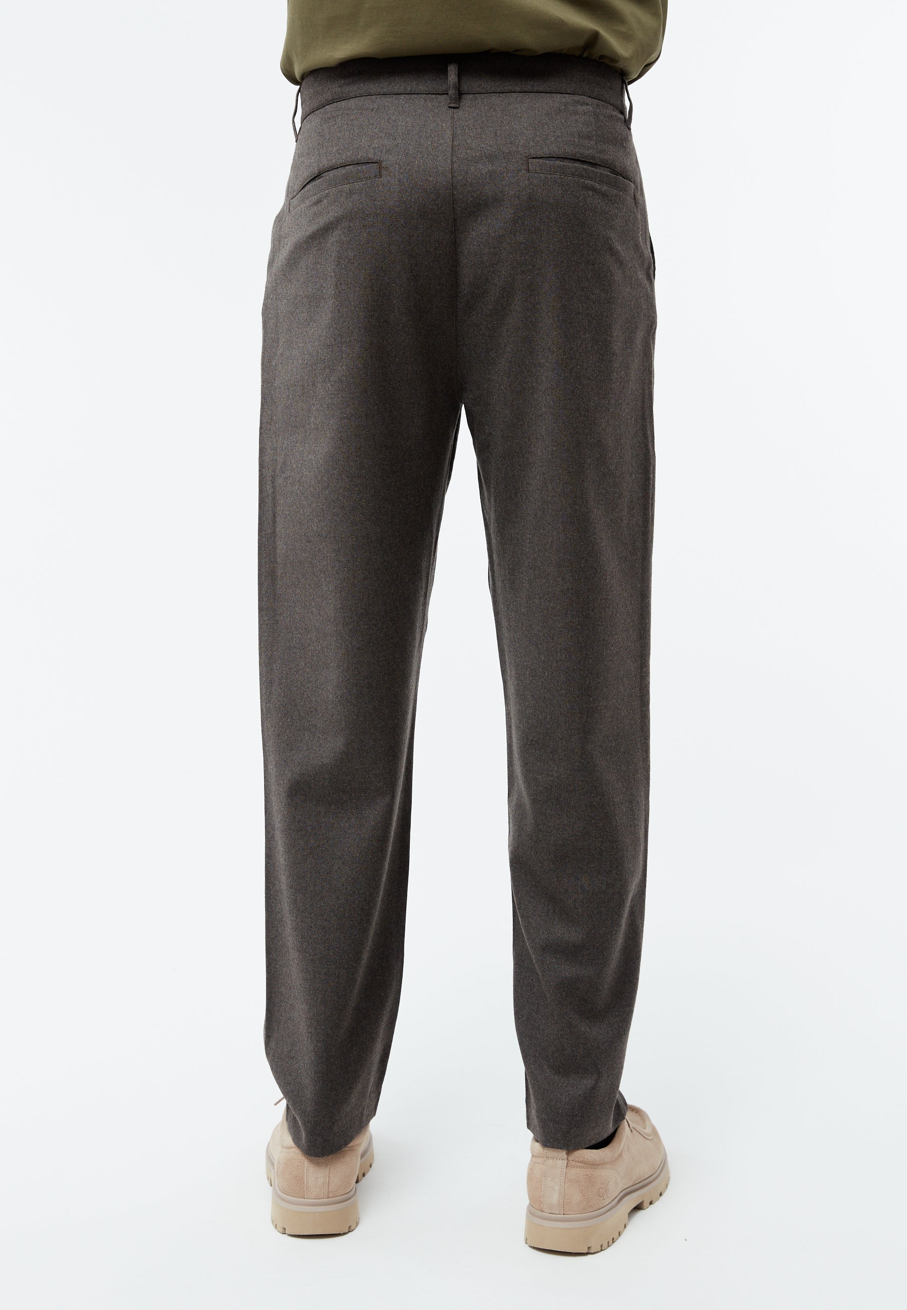 Givn Berlin Hose GBLORENZ aus Wolle mit Bundfalten Trousers Grey