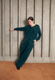 Givn Berlin Hose GBMARLA aus Cupro (Bemberg™) mit weitem Bein Trousers Dark Teal