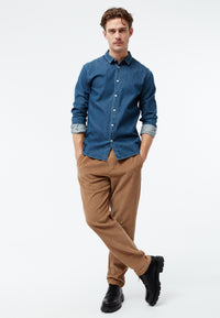 Givn Berlin Jeanshemd GBDEVIS aus Bio-Baumwolle Buttoned Shirt Dark Blue (Denim)