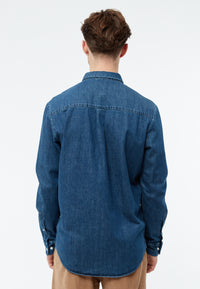Givn Berlin Jeanshemd GBDEVIS aus Bio-Baumwolle Buttoned Shirt Dark Blue (Denim)