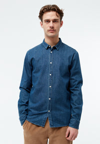 Givn Berlin Jeanshemd GBDEVIS aus Bio-Baumwolle Buttoned Shirt Dark Blue (Denim)