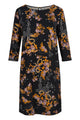 Dress FREYA from LENZING™ ECOVERO™ - Black / Yellow (Flowers)