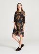 Dress FREYA from LENZING™ ECOVERO™ - Black / Yellow (Flowers)