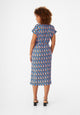 Givn Berlin Kleid GBPHILINE relaxed Fit aus LENZING™ ECOVERO™ mit Gürtel Dress Blue / Orange (Drops)
