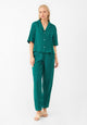 Givn Berlin Kurzarmbluse GBCAROL relaxed aus Leinen Blouse Malachite Green (Linen)