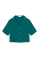 Givn Berlin Kurzarmbluse GBCAROL relaxed aus Leinen Blouse Malachite Green (Linen)