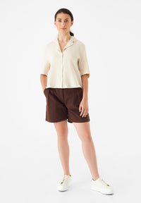 Givn Berlin Kurzarmbluse GBCAROL relaxed aus Leinen Blouse Beige (Linen)