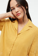 Givn Berlin Kurzarmbluse GBCAROL relaxed aus Leinen Blouse Faded Gold (Linen)