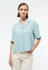 Givn Berlin Kurzarmbluse GBCAROL relaxed aus Leinen Blouse Irish Mint (Linen)