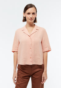 Givn Berlin Kurzarmbluse GBCAROL relaxed aus Leinen Blouse Light Apricot (Linen)