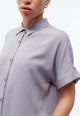 Givn Berlin Kurzarmbluse GBSARAH aus LENZING™ ECOVERO™ Blouse Lilac Grey