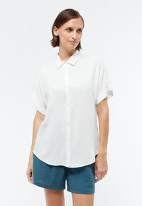 Givn Berlin Kurzarmbluse GBSARAH aus LENZING™ ECOVERO™ Blouse White