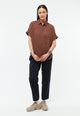 Givn Berlin Kurzarmbluse GBSARAH aus LENZING™ ECOVERO™ Blouse Chocolate Brown