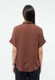 Givn Berlin Kurzarmbluse GBSARAH aus LENZING™ ECOVERO™ Blouse Chocolate Brown