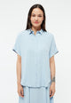 Givn Berlin Kurzarmbluse GBSARAH aus LENZING™ ECOVERO™ Blouse Ice Water Blue