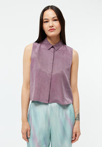 Givn Berlin Kurzarmbluse GBXENIA aus TENCEL™ mit Peach-Effekt Blouse English Violet (Tencel)