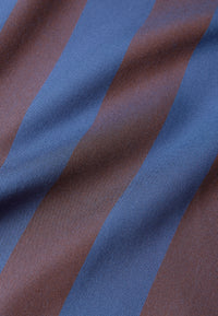 Givn Berlin Kurzarmhemd GBBARIK aus LENZING™ ECOVERO™ Buttoned Shirt Blazing Blue / Chocolate Brown (Stripes)
