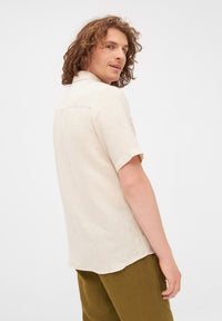 Givn Berlin Kurzarm-Hemd GBDYLAN regular aus Leinen Buttoned Shirt Beige (Linen)