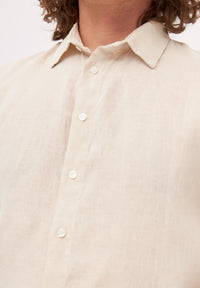Givn Berlin Kurzarm-Hemd GBDYLAN regular aus Leinen Buttoned Shirt Beige (Linen)