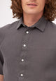 Givn Berlin Kurzarm-Hemd GBDYLAN regular aus Leinen Buttoned Shirt Taupe (Linen)