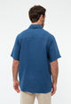Givn Berlin Kurzarmhemd GBKODA aus Leinen Buttoned Shirt Blazing Blue (Linen)