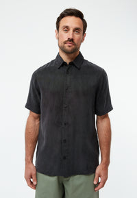 Givn Berlin Kurzarmhemd GBKODA aus TENCEL™ mit Peach-Effekt Buttoned Shirt Black (Tencel)