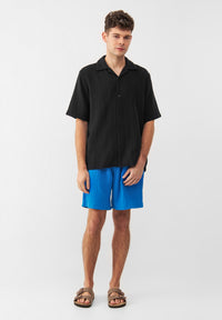 Givn Berlin Bowling-Shirt GBLUCA relaxed aus Bio-Baumwoll Musselin Buttoned Shirt Black (Musselin)
