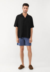 Givn Berlin Kurzarmhemd GBLUCA aus LENZING™ ECOVERO™ Buttoned Shirt Black