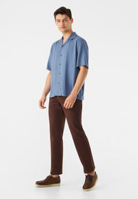 Givn Berlin Kurzarmhemd GBLUCA aus LENZING™ ECOVERO™ Buttoned Shirt Steel Blue