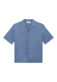 Givn Berlin Kurzarmhemd GBLUCA aus LENZING™ ECOVERO™ Buttoned Shirt Steel Blue