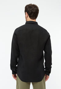 Givn Berlin Langarmhemd GBKENT aus Leinen Buttoned Shirt Black (Linen)