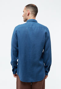 Givn Berlin Langarmhemd GBKENT aus Leinen Buttoned Shirt Blazing Blue (Linen)