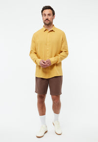 Givn Berlin Langarmhemd GBKENT aus Leinen Buttoned Shirt Faded Gold (Linen)