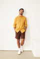 Givn Berlin Langarmhemd GBKENT aus Leinen Buttoned Shirt Faded Gold (Linen)