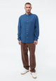 Givn Berlin Langarmhemd GBWES aus Leinen Buttoned Shirt Blazing Blue (Linen)