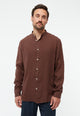 Givn Berlin Langarmhemd GBWES aus Leinen Buttoned Shirt Chocolate Brown (Linen)