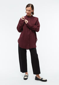 Givn Berlin Leinenbluse GBCOSIMA oversize Blouse Burgundy (Linen)
