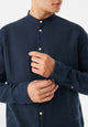 Givn Berlin Hemd GBWES regular aus Leinen mit Stehkragen Buttoned Shirt Midnight Blue (Linen)