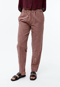 Givn Berlin Leinenhose GBHELENA mit elastischem Bund Trousers Light Apricot / Burgundy (Structure)