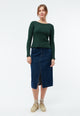 Givn Berlin Longsleeve GBROSA mit U-Boot Ausschnitt aus Bio-Baumwoll Rippjersey Longsleeve Bottle Green (Rib)