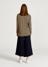 Givn Berlin Longsleeve POLLY aus TENCEL™ Lyocell Longsleeve Blue / Camel (Stripes)