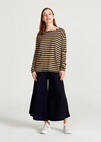 Givn Berlin Longsleeve POLLY aus TENCEL™ Lyocell Longsleeve Blue / Camel (Stripes)