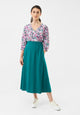 Givn Berlin Midirock GBVANA aus LENZING™ ECOVERO™ mit halb elastischem Bund Skirt Malachite Green