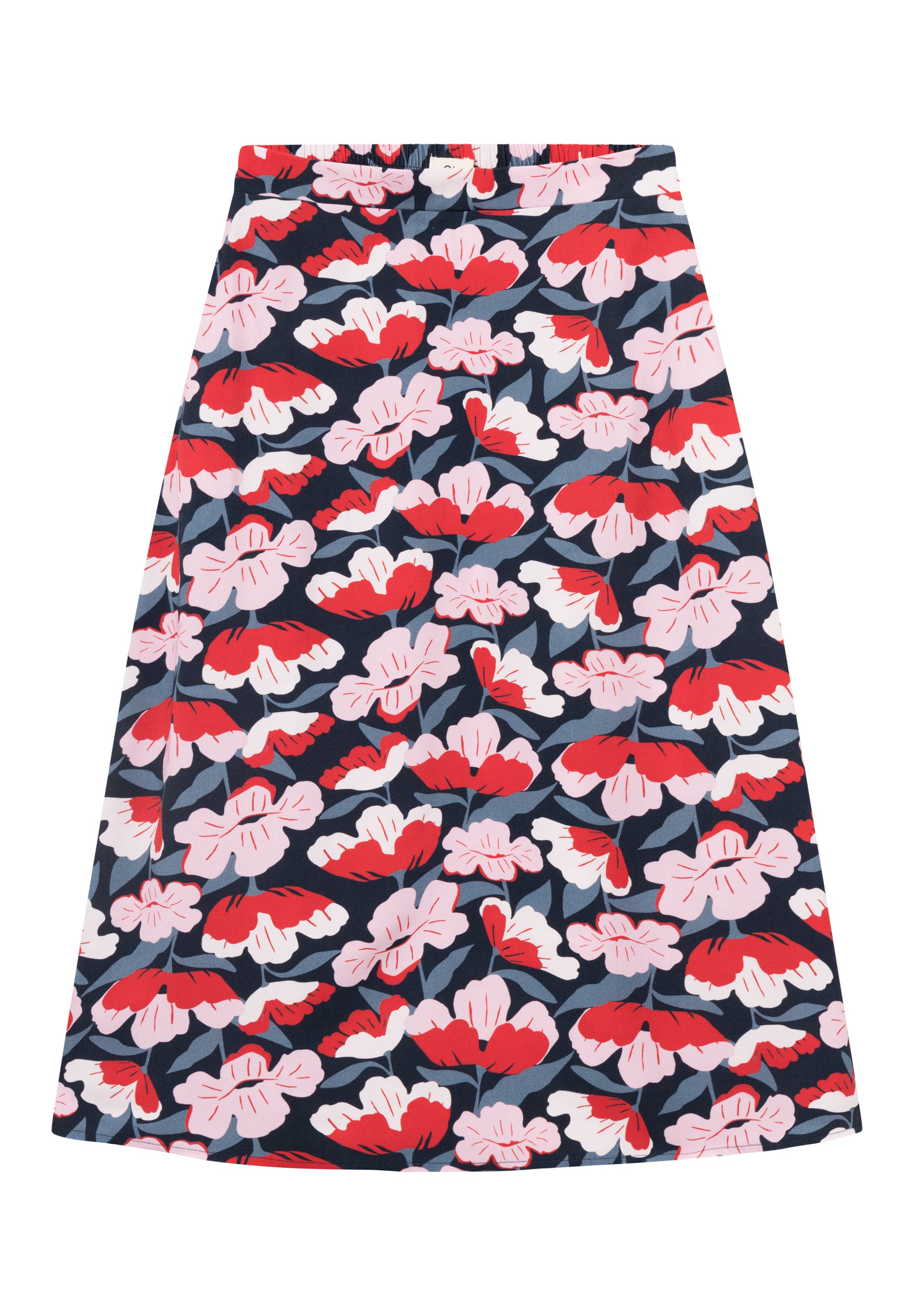 Givn Berlin Midirock GBVANA aus LENZING™ ECOVERO™ mit halb elastischem Bund Skirt Red / Pink (Flowers)