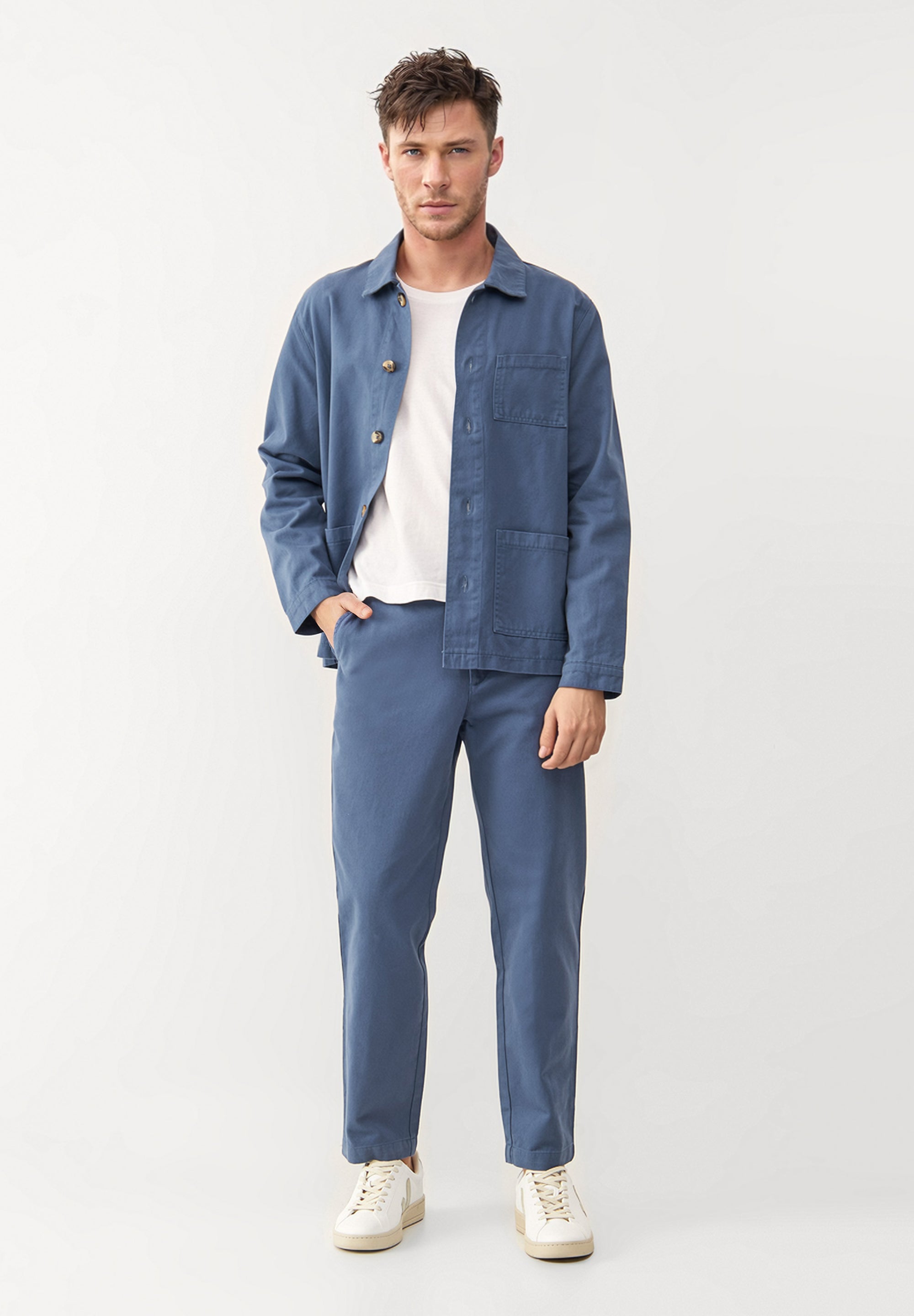 Givn Berlin Overshirt GBBEN aus Bio-Baumwolle Jacket Steel Blue