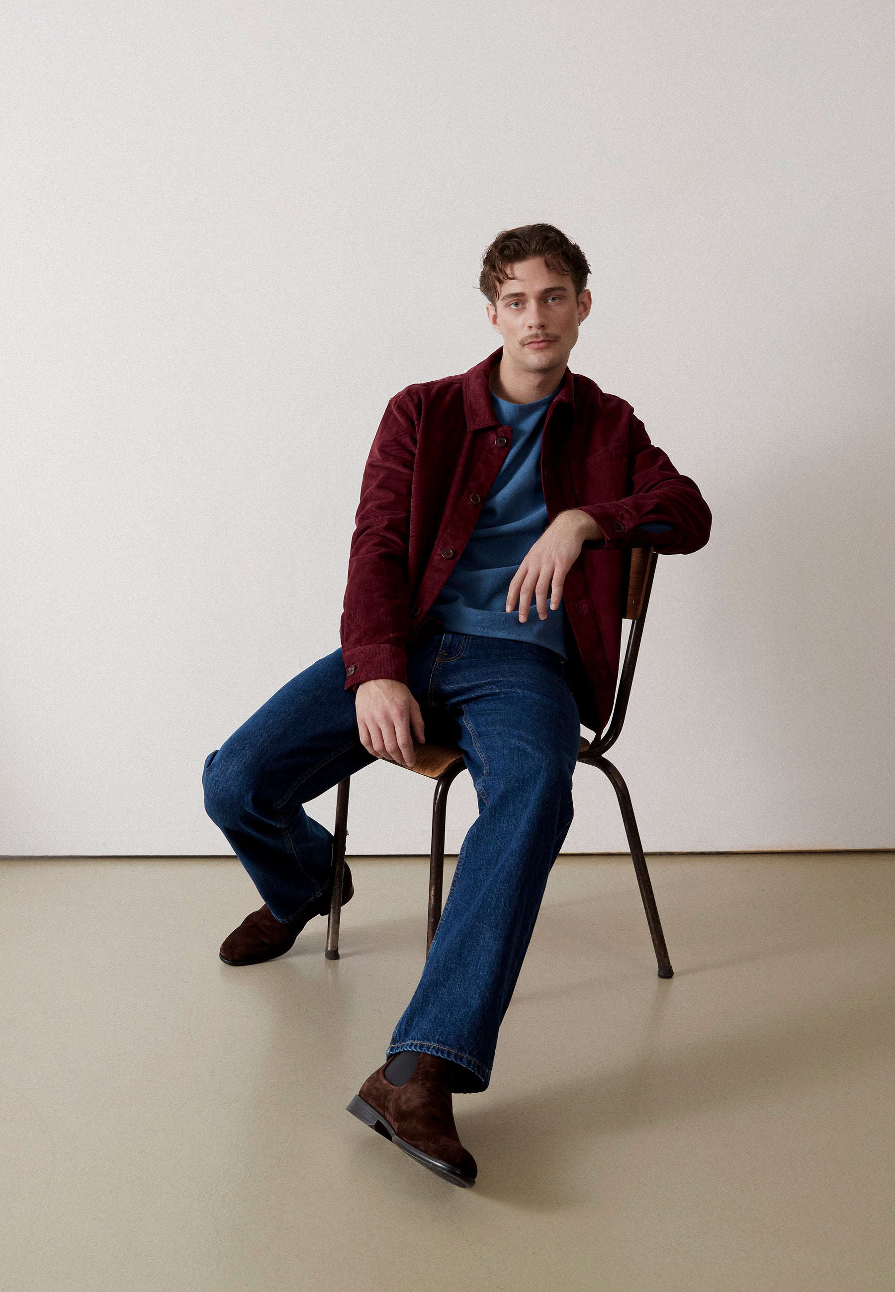 Givn Berlin Overshirt GBCURT aus Bio-Baumwollcord Overshirt Burgundy (Structure)