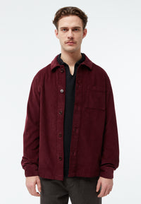Givn Berlin Overshirt GBCURT aus Bio-Baumwollcord Overshirt Burgundy (Structure)
